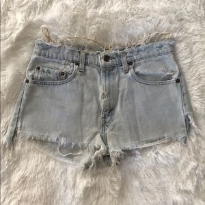 Distressed Levi’s High Waisted Shorts